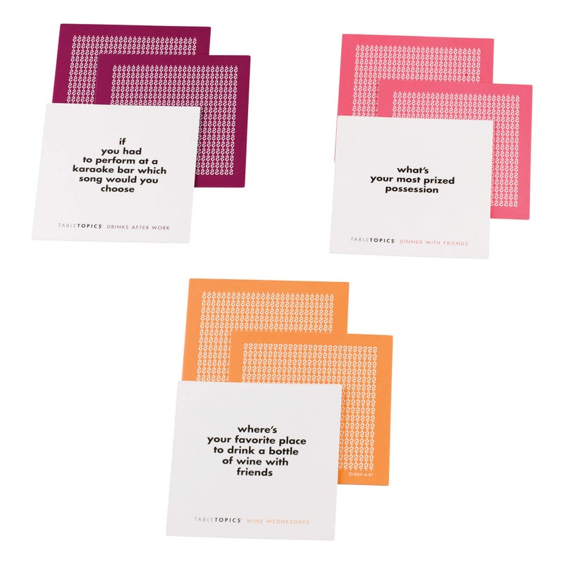TableTopics Friends Conversation Pack Card Game - 120 Fun Conversation Starter Cards for Adult Parties, Friendsâ€™ Game Nights, or Girlsâ€™ Nights, Getting to Know You Questions, Boxed Set of 3 Topics - Image 3